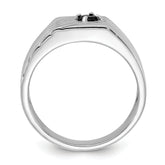 Sterling Silver Rhodium-plated Black Onyx Signet Men's Ring